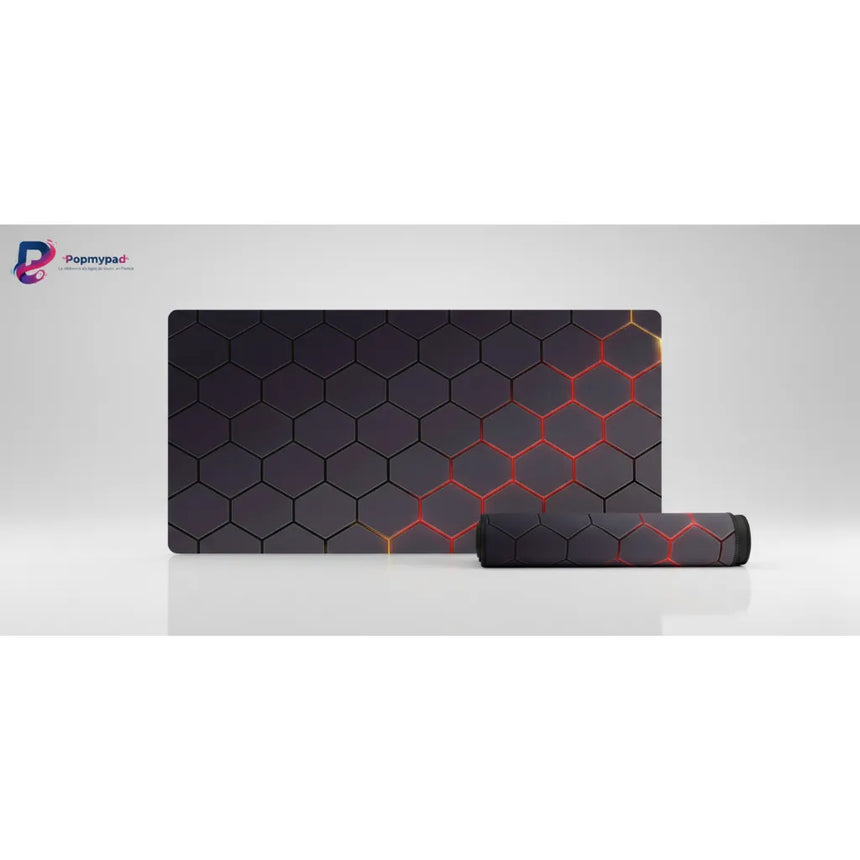 Tapis de Souris Gaming XXL - Design Hexagonal 3D "Cyber Fusion"