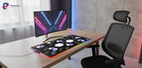 Tapis de Souris Gaming XXL - Design Hexagone Futuriste & Bordures RGB