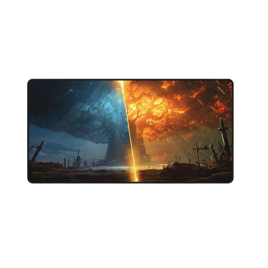 Tapis de Souris Gaming XXL - Édition Dualité : Feu & Glace