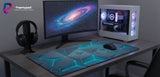Tapis de Souris Gaming XXL — Design 3D Futuriste & Néon Cyan