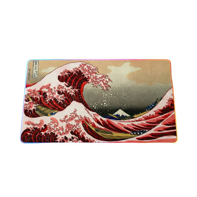 Tapis de Souris Japonais - La Grande Vague de Kanagawa (Édition Rouge Impérial)