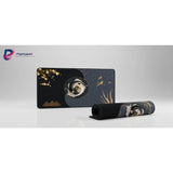 Tapis de Souris Japonais Carpes Koï Yin-Yang — Équilibre & Sérénité Or et Noir