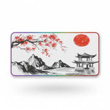 Tapis de Souris Japonais : L'Éveil du Soleil Levant (Sakura & Pagode)