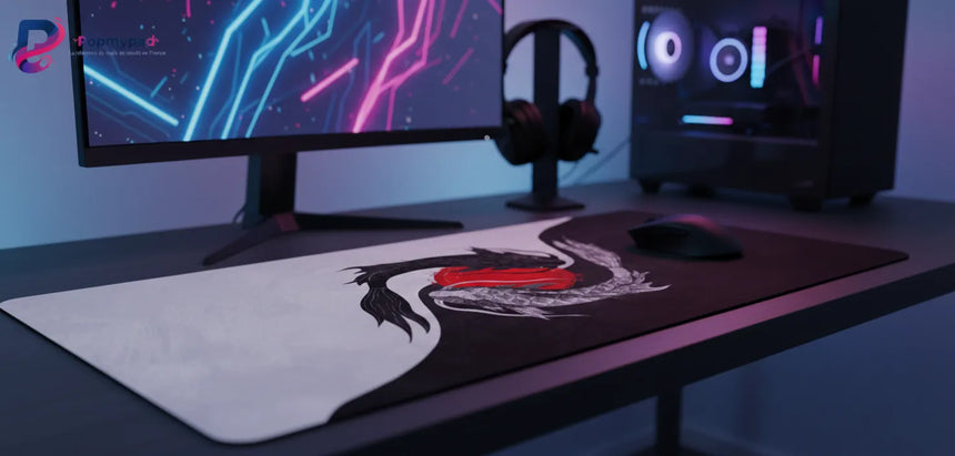 Tapis de Souris Japonais — Équilibre Zen : Carpes Koï & Soleil Levant