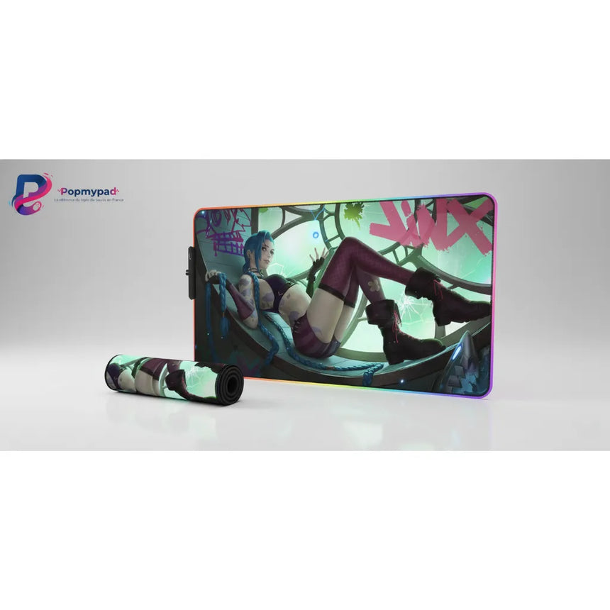 Tapis de Souris League of Legends Jinx - Édition RGB Ultra-Précise
