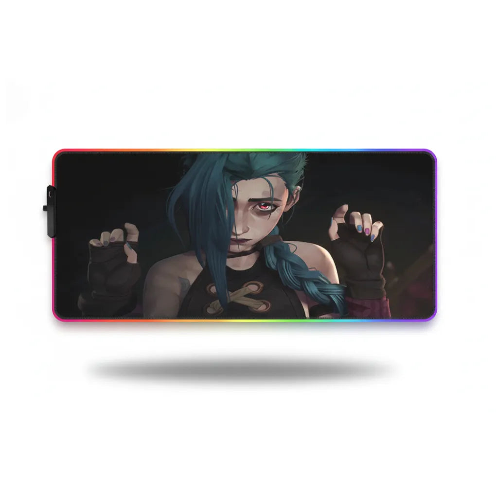 Tapis de Souris League of Legends Jinx RGB - Édition Performance Arcane