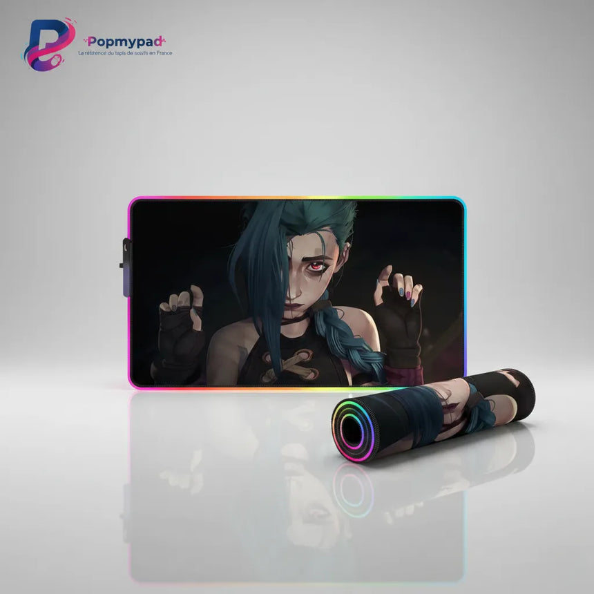 Tapis de Souris League of Legends Jinx RGB - Édition Performance Arcane