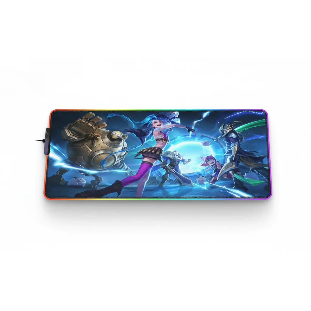 Tapis de Souris League of Legends Jinx RGB – Édition Gaming XXL Haute Précision