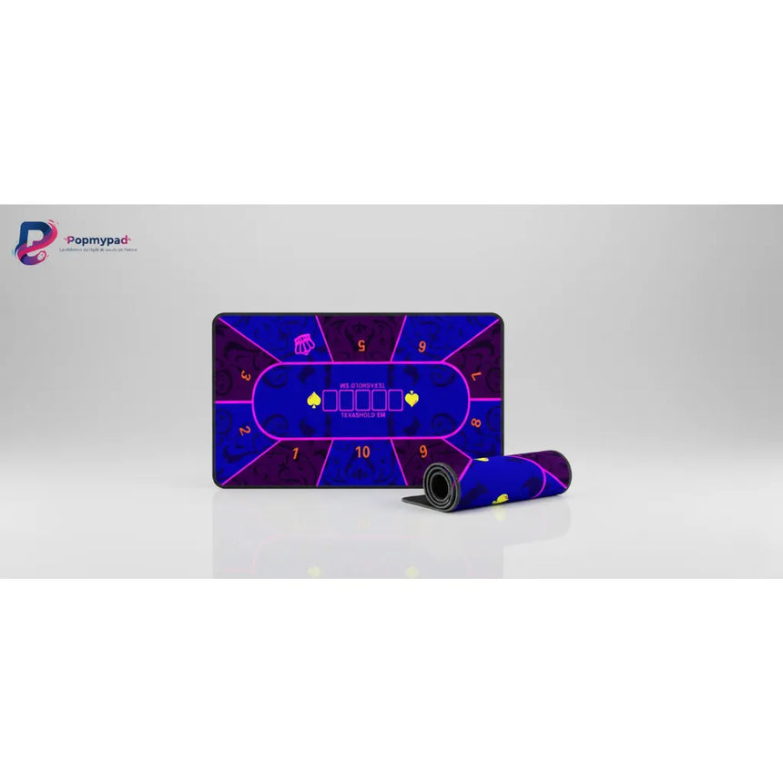 Tapis de Souris Poker - Design Texas Hold'em Royal & Arabesques Néon