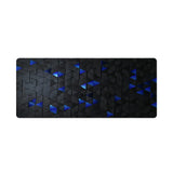 Tapis de Souris Polygon - Design Géométrique 3D Bleu & Noir Premium