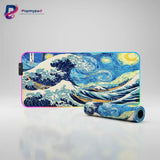 Tapis de Souris RGB "L'Odyssée Stellaire" - Fusion Hokusai & Van Gogh