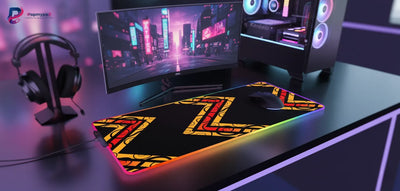 Tapis de Souris RGB – Design Tribal Géométrique & Confort Premium