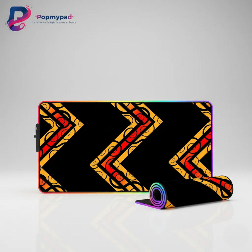 Tapis de Souris RGB – Design Tribal Géométrique & Confort Premium