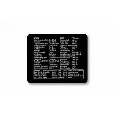 Tapis de Souris Raccourcis Bureau - Design Minimaliste Word & Excel