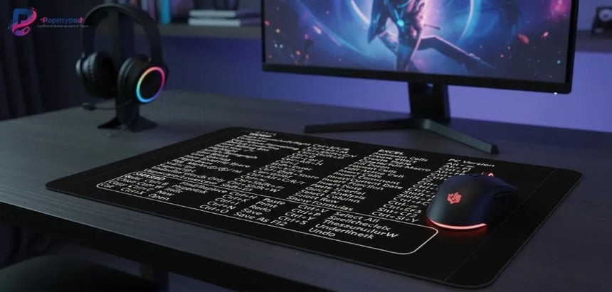 Tapis de Souris Raccourcis Bureau - Design Minimaliste Word & Excel