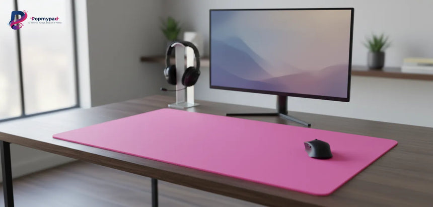 Tapis de Souris Rose Vibrant — L'Élégance Monochrome & Précision Ultime