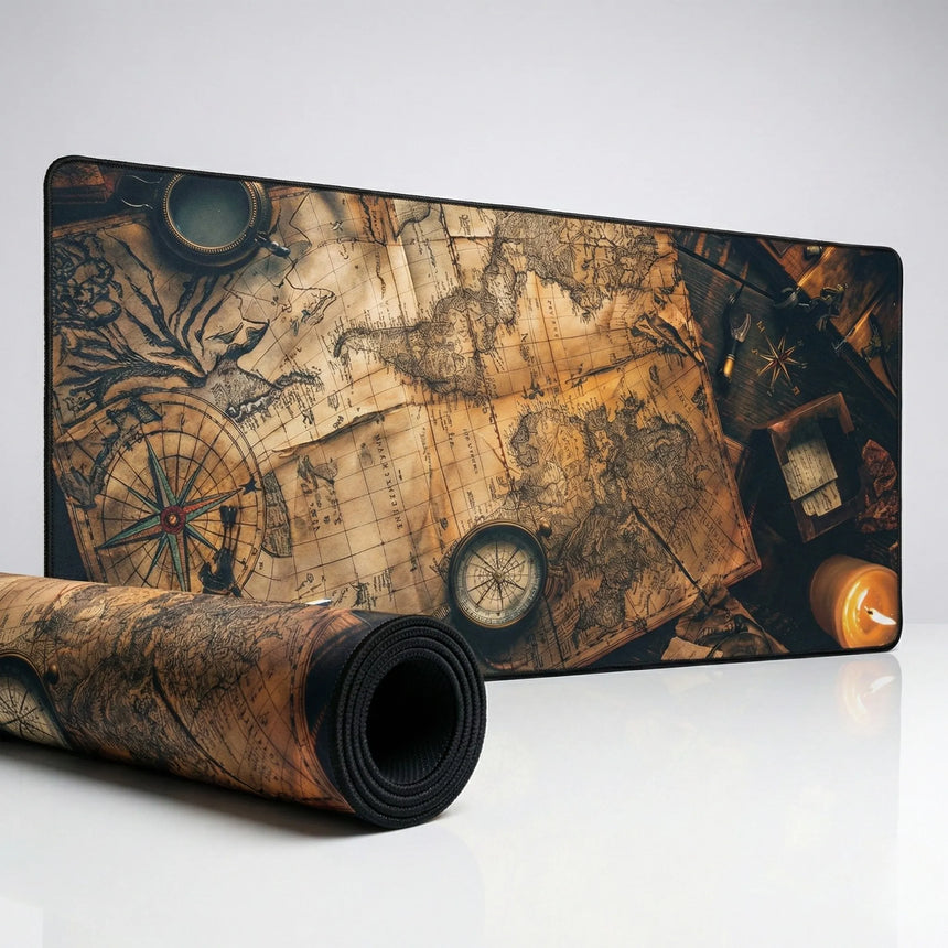 Tapis de Souris XL - Cartographie Légendaire & Boussoles d'Antan