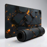 Tapis de Souris XXL - Design Polygon 3D & Fusion Ambrée