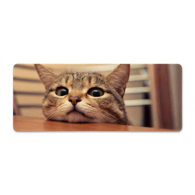 Tapis de Souris XXL - Regard Félin Curieux - Finition Premium