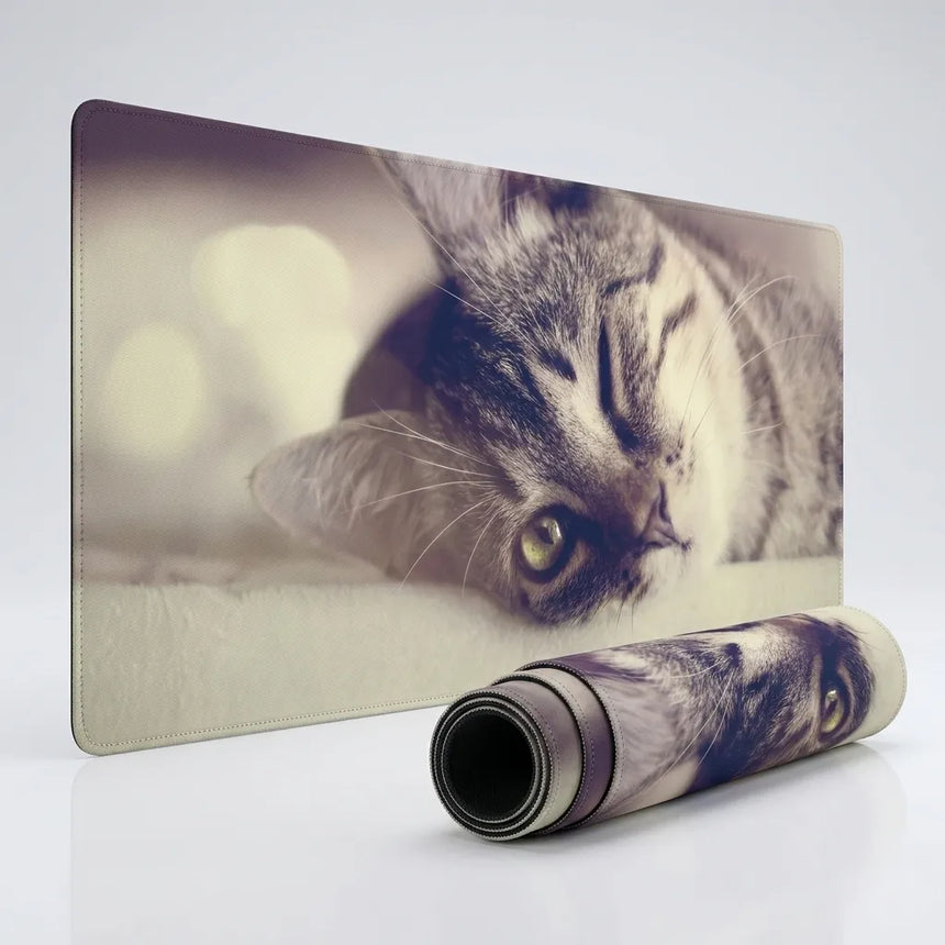Tapis de Souris XXL - Regard de Chat Hypnotique - Édition Artistique