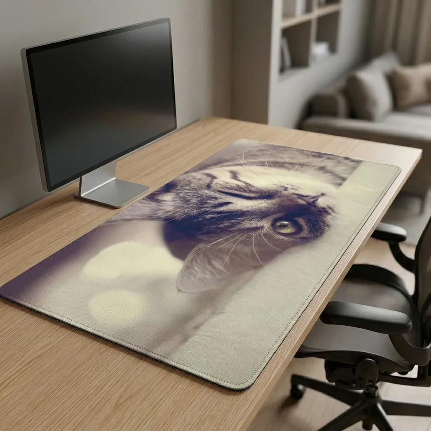 Tapis de Souris XXL - Regard de Chat Hypnotique - Édition Artistique