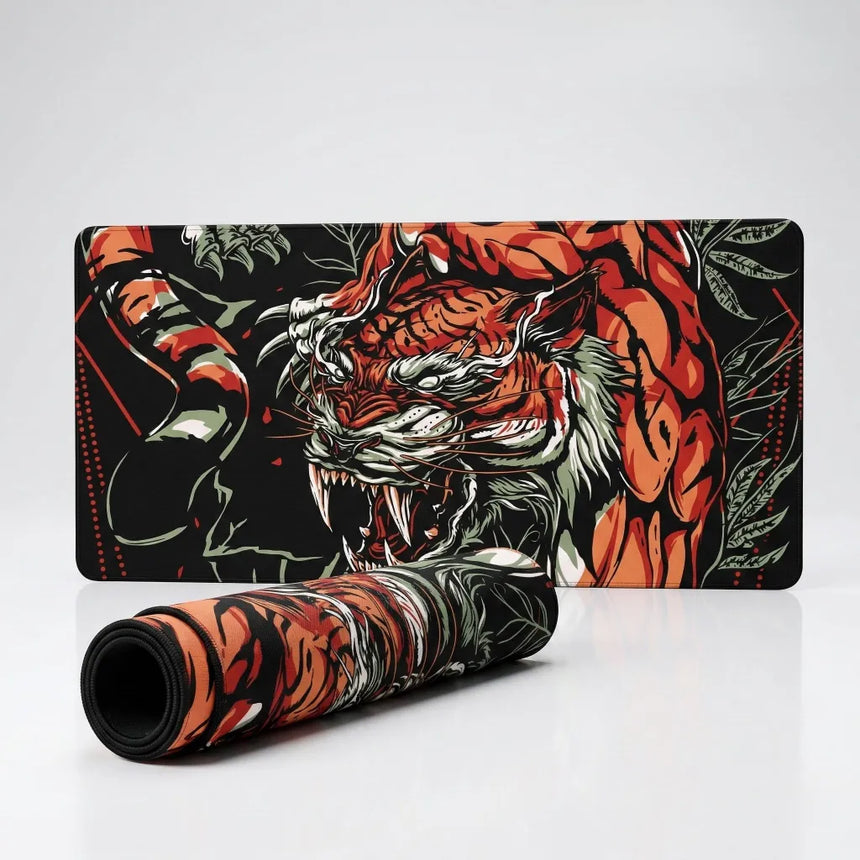 Tapis de Souris XXL - Tigre Rugissant | Édition Elite Gaming & Design