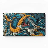 Tapis de Souris XXL Dragon Japonais - Édition Légendaire Bleu & Ocre