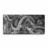 Tapis de Souris XXL Dragon Japonais - Édition Monochrome Impériale