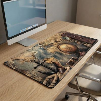 Tapis de Souris XXL Exploration Nautique - Design Carte du Monde Vintage