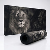 Tapis de Souris XXL Lion Majestic - Design Noir et Blanc Premium