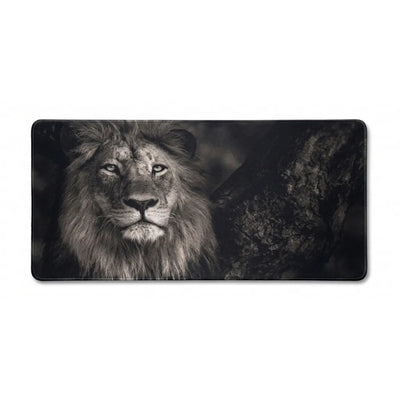 Tapis de Souris XXL Lion Majestic - Design Noir et Blanc Premium