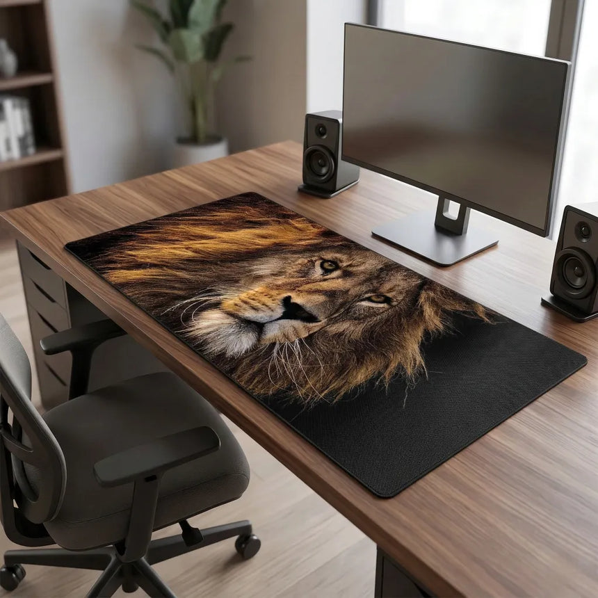 Tapis de Souris XXL Lion Majestueux — Édition Collector Gaming & Bureau