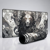 Tapis de Souris XXL Lion Mécanique Steampunk - Art Monochrome