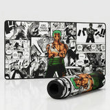 Tapis de Souris XXL One Piece Roronoa Zoro Manga Collage (900x400mm) - Précision Esport - PopMyPad