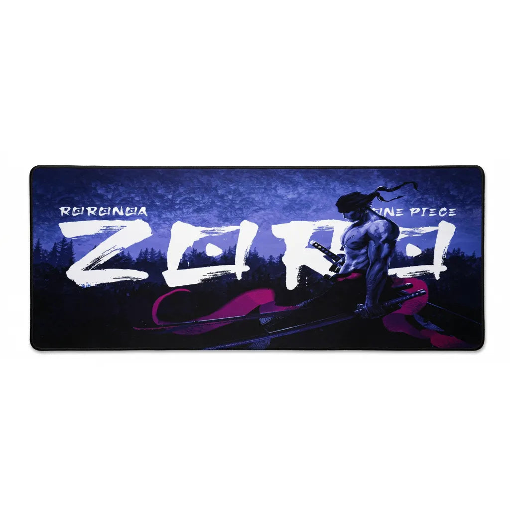 Tapis de Souris XXL One Piece Zoro "Santoryu" (900x400mm) — Maîtrise Suprême — PopMyPad
