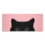 Tapis de Souris XXL Peeking Cat - Design Chat Noir & Rose Pastel Premium