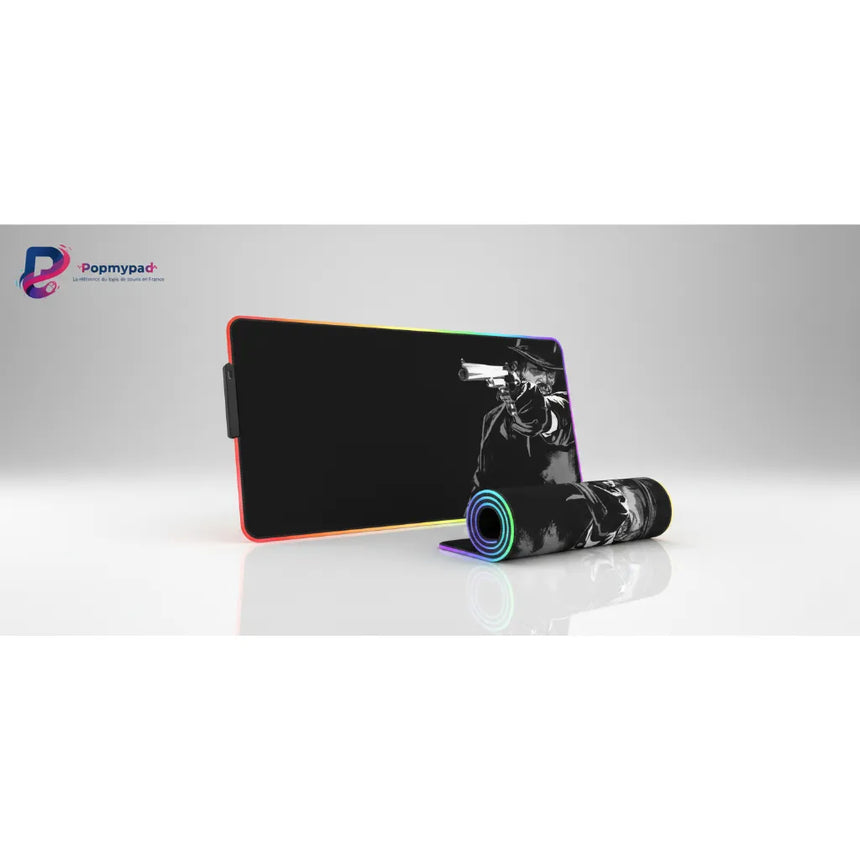 Tapis de Souris XXL RGB Outlaw Redemption (900x400mm) - Gaming LED - PopMyPad