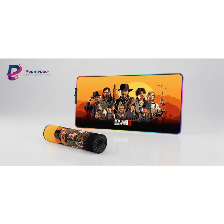 Tapis de Souris XXL RGB Red Dead Redemption 2 Gang (900x400mm) - Gaming LED - PopMyPad
