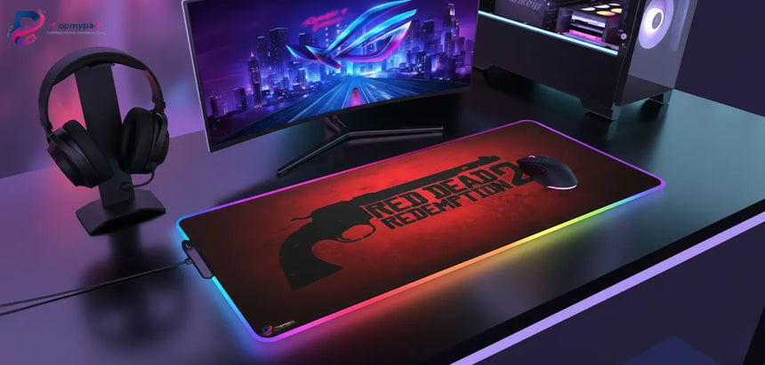 Tapis de Souris XXL RGB Red Dead Redemption 2 (900x400mm) - Gaming LED - PopMyPad