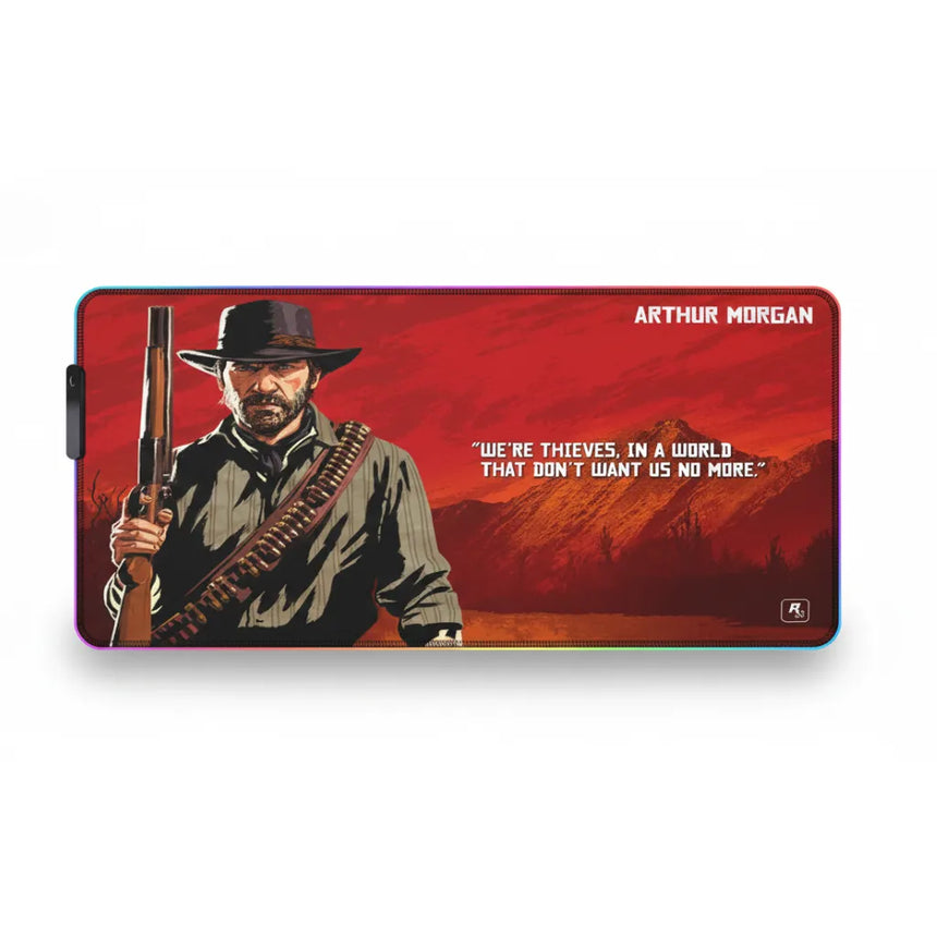 Tapis de Souris XXL RGB Red Dead Redemption Arthur Morgan (900x400mm) - Gaming LED - PopMyPad