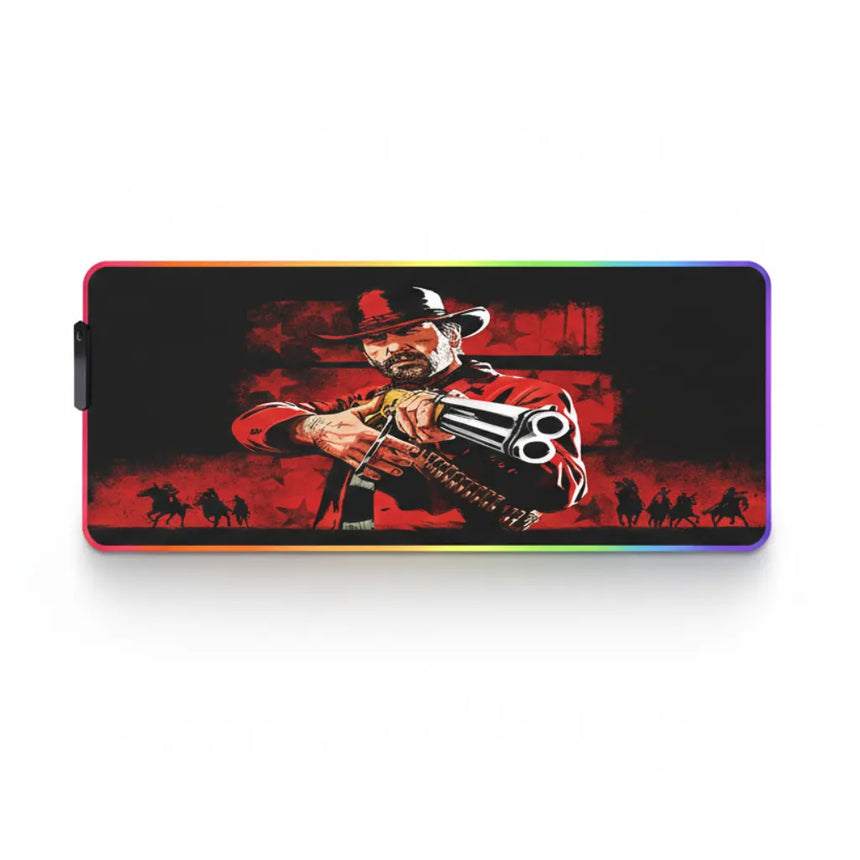 Tapis de Souris XXL RGB Red Dead Redemption 2 Arthur Morgan (900x400mm) - Setup LED - PopMyPad