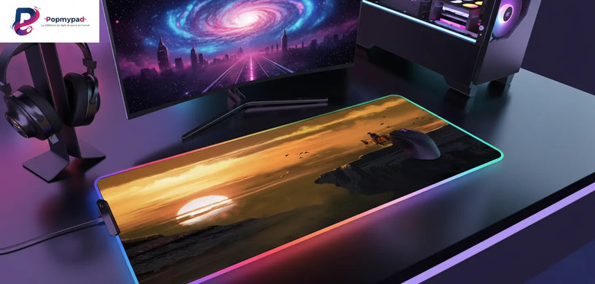 Tapis de Souris XXL RGB Red Dead Redemption Cowboy (900x400mm) - Gaming LED - PopMyPad