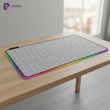 Tapis de Souris XXL Seigaiha - Design Japonais Zen & Bordure RGB Lumineuse