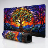 Tapis de souris Arbre de Vie - Design Vitrail Artistique