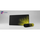 Tapis de souris Design Honeycomb Gold — Édition Cyber-Gamer XXL