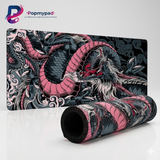 Tapis de Souris XXL Dragon Japonais - Rose & Anthracite