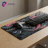 Tapis de Souris XXL Dragon Japonais - Rose & Anthracite