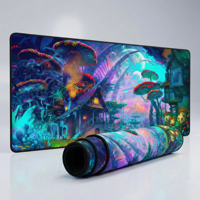 Tapis de souris Forêt de Champignons Fantastique - Design Onirique & XL