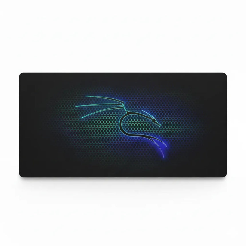 Tapis de souris Gaming - Dragon Cybernétique & Hexagones Néon