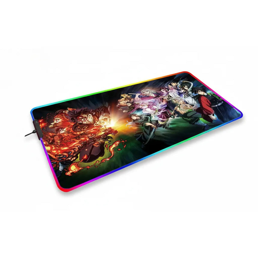 Tapis de souris Gaming LED Demon Slayer - L'Éveil des Piliers (Format XXL)
